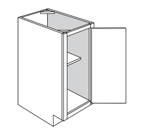 Single Door Base Cabinet – 9"W x 34.5"H x 24"D (Assembled) - Grace Snow White - GSW-BH09