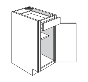 Single Door Base Cabinet – 12"W x 34.5"H x 24"D - Maya Black Rift White Oak - MBRO-B12
