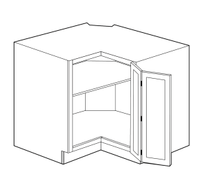 Corner Base Cabinet – 36"W x 34.5"H x 24"D (Assembled) - Maya Natural Rift White Oak - MNRO-EZR36