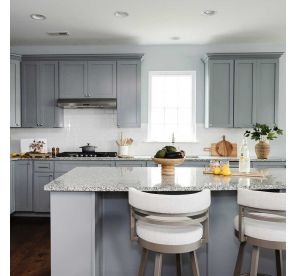 Diagonal Corner Glass Wall Cabinet – 24"W x 36"H x 12"D (Assembled) - Anna Stone Gray - ASG-GDWDC2436