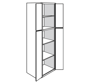 Pantry Cabinet – 24"W x 84"H x 24"D (Assembled) - Grace Snow White - GSW-PC2484